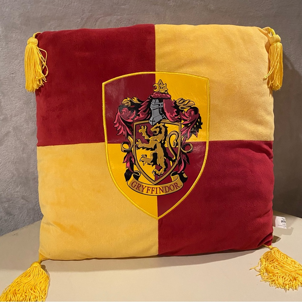 Harry Potter Throw Pillow Gryffindor Crest Tassels